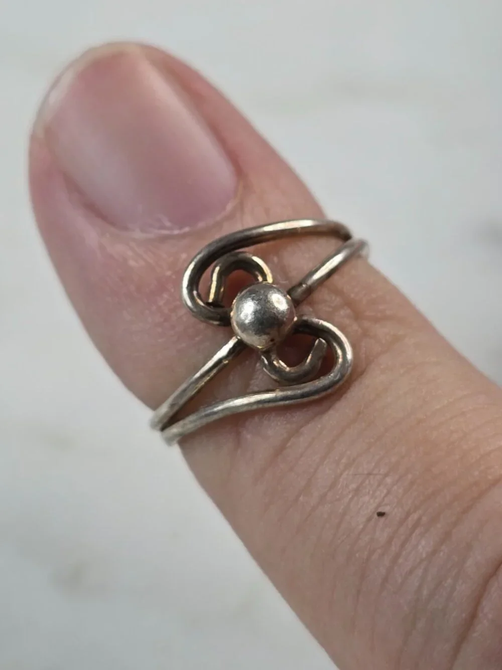 Womens Girls Vintage Estate Sterling Silver Modernist Ring 1.1g E4149